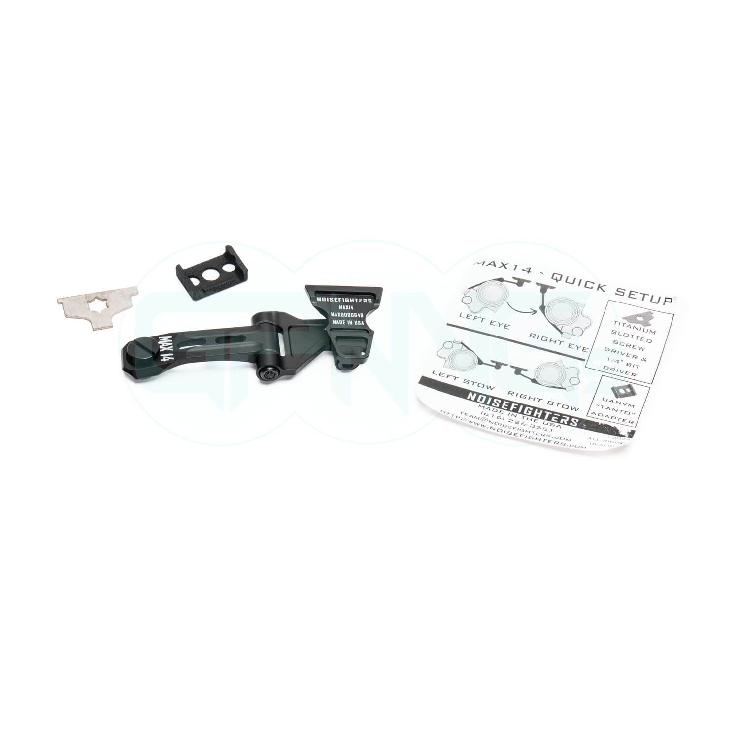 Noisefighters MAX14 | 1 oz All-Metal Night Vision J-Arm with Rotating Knuckle