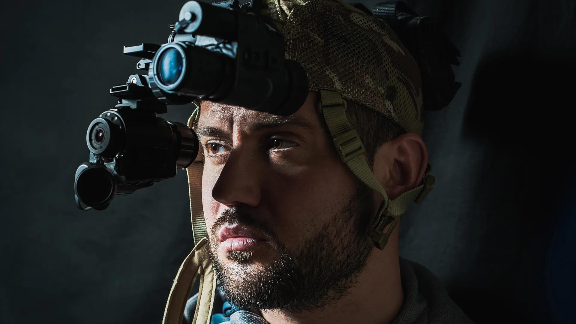 Portrait of a military man with a beard